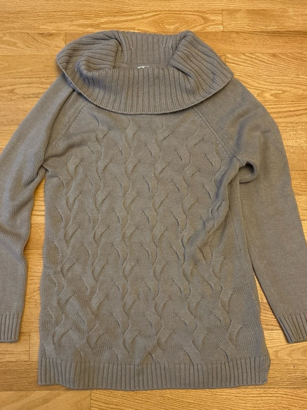 Calvin Klein Taupe Cable Cowl-Neck Sweater